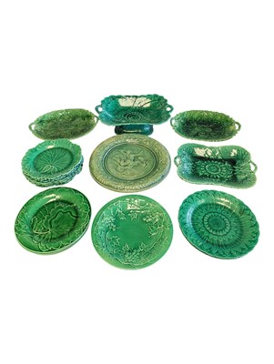 Lot 39 - COLLECTION OF 19TH CENTURY WEDGWOOD MAJOLICA PLATES & OTHER MAKERS