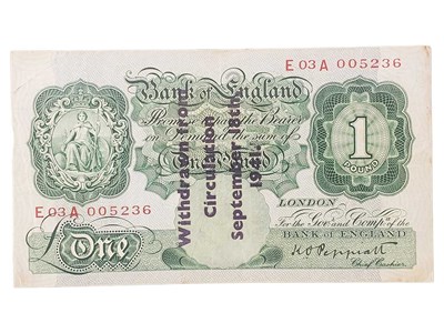 Lot 251 - 1941 GUERNSEY OVERPRINT SERIES A ONE POUND NOTE