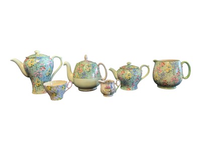 Lot 52 - SHELLEY - 20TH CENTURY MELODY PATTERNED CHINA TEA SERVICE PIECES