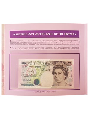 Lot 265 - 1997 HONG KONG HANDOVER KENTFIELD FIVE POUND NOTE