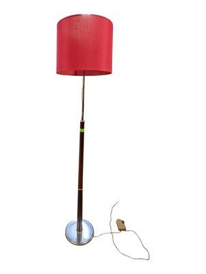 Lot 627 - LATE 20TH CENTURY CHROME & WOOD FLOOR STANDING LAMP