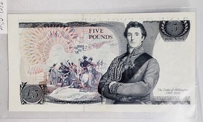 Lot 264 - 1988 SERIES D DUKE OF WELLINGTON FIVE POUNDS ERROR NOTE