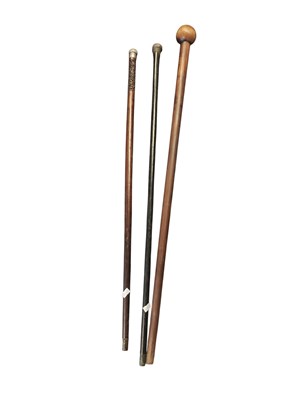 Lot 281 - COLLECTION OF THREE 20TH CENTURY WALKING STICKS