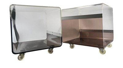 Lot 63 - PAIR OF 1970S PROJECTION MOULDED ACRYLIC BEDSIDES