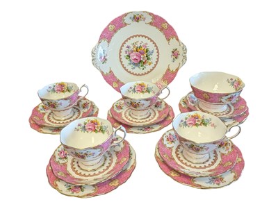 Lot 65 - ROYAL ALBERT - 20TH CENTURY LADY CARLYLE BONE CHINA PART TEA SERVICE