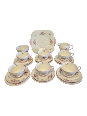 Lot 64 - SHELLEY - 1930S WILD FLOWER BONE CHINA TEA SERVICE