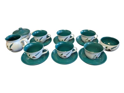 Lot 63 - DENBY - LATE 20TH CENTURY GREENWHEAT STONEWARE PART TEA SERVICE