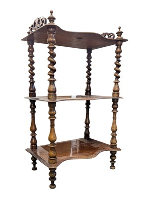 Lot 822 - VICTORIAN 19TH CENTURY WALNUT ETAGERE