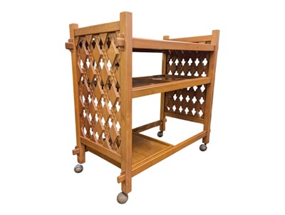 Lot 843 - 20TH CENTURY CHINESE CARVED HARDWOOD BUTLERS HOSTING TROLLEY