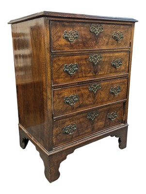Lot 820 - LATE 19TH CENTURY QUEEN ANNE REVIVAL WALNUT CHEST OF DRAWERS