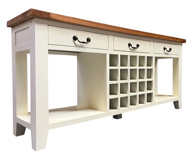 Lot 155 - CONTEMPORARY PAINTED KITCHEN ISLAND & CABINET