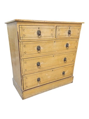 Lot 790 - 19TH CENTURY VICTORIAN PINE AESTHETIC MOVEMENT CHEST OF DRAWERS