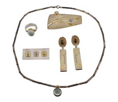Lot 599 - CATHERINE MANHEIM - COLLECTION OF SILVER & GEM SET JEWELLERY