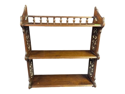Lot 766 - VICTORIAN 19TH VICTORIAN MAHOGANY HANGING SHELF