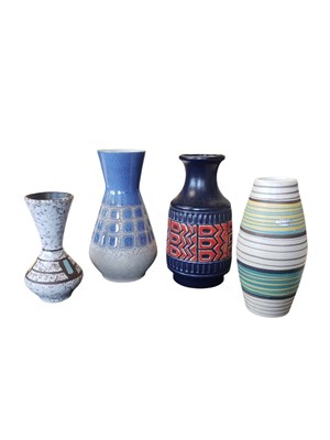Lot 597 - SCHEURICH / CARSTENS - WEST GERMAN / AUSTRIAN - FOUR VINTAGE CERAMIC VASES