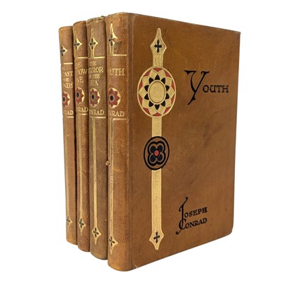 Lot 36 - CONRAD, JOSEPH - 1926-29 COLLECTION OF FOUR NOVELS IN DECORATIVE LEATHER BINDINGS