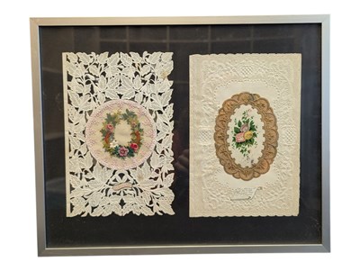 Lot 291 - TWO 19TH CENTURY VICTORIAN FRAMED VALENTINE CARDS