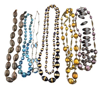 Lot 661 - COLLECTION OF VINTAGE CZECH & ITALIAN GLASS BEAD NECKLACES