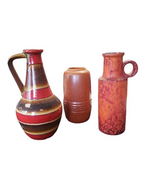 Lot 601 - BAY / SCHEURICH - WEST GERMAN - THREE VINTAGE CERAMIC VASES