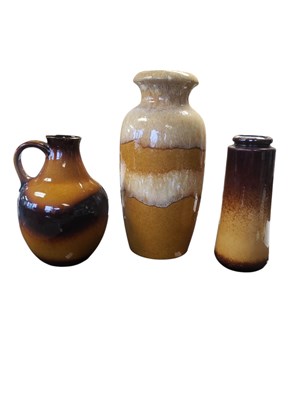 Lot 602 - BAY / SCHEURICH - WEST GERMAN - THREE VINTAGE CERAMIC VASES