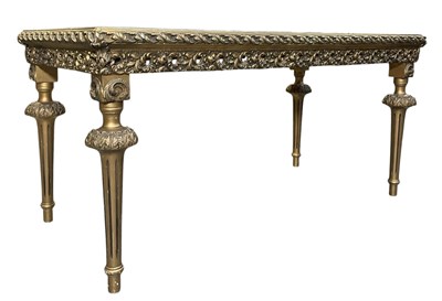 Lot 257 - LATER 20TH CENTURY HOLLYWOOD REGENCY GILT COFFEE TABLE
