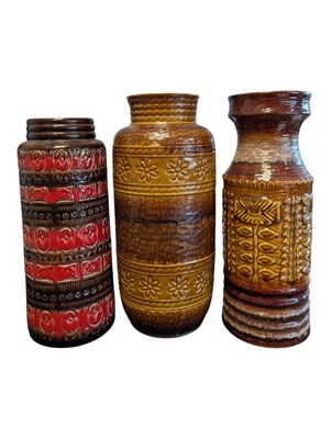 Lot 608 - THREE LATE 20TH CENTURY WEST GERMAN CERAMIC VASES