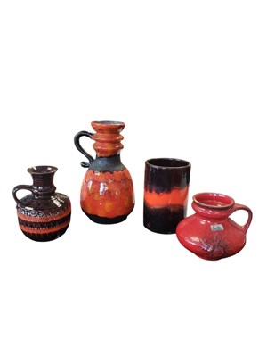 Lot 610 - CARSTENS / SCHEURICH / BAY - WEST GERMAN - FOUR VINTAGE CERAMIC VASES