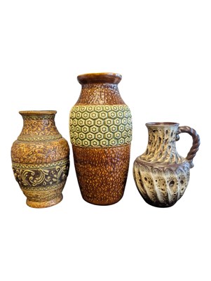 Lot 611 - THREE LATE 20TH CENTURY WEST GERMAN CERAMIC VASES