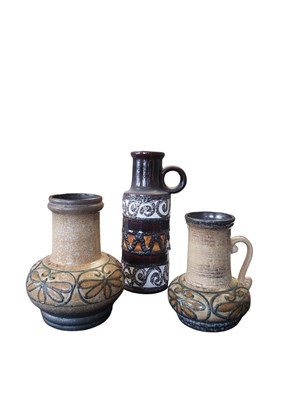 Lot 612 - STREHLA / SCHEURICH - WEST GERMAN - THREE VINTAGE CERAMIC VASES