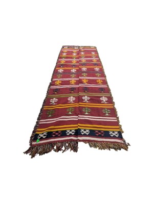 Lot 736 - VINTAGE 20TH CENTURY BALKANS BOSNIAN KILIM CARPET FLOOR RUG