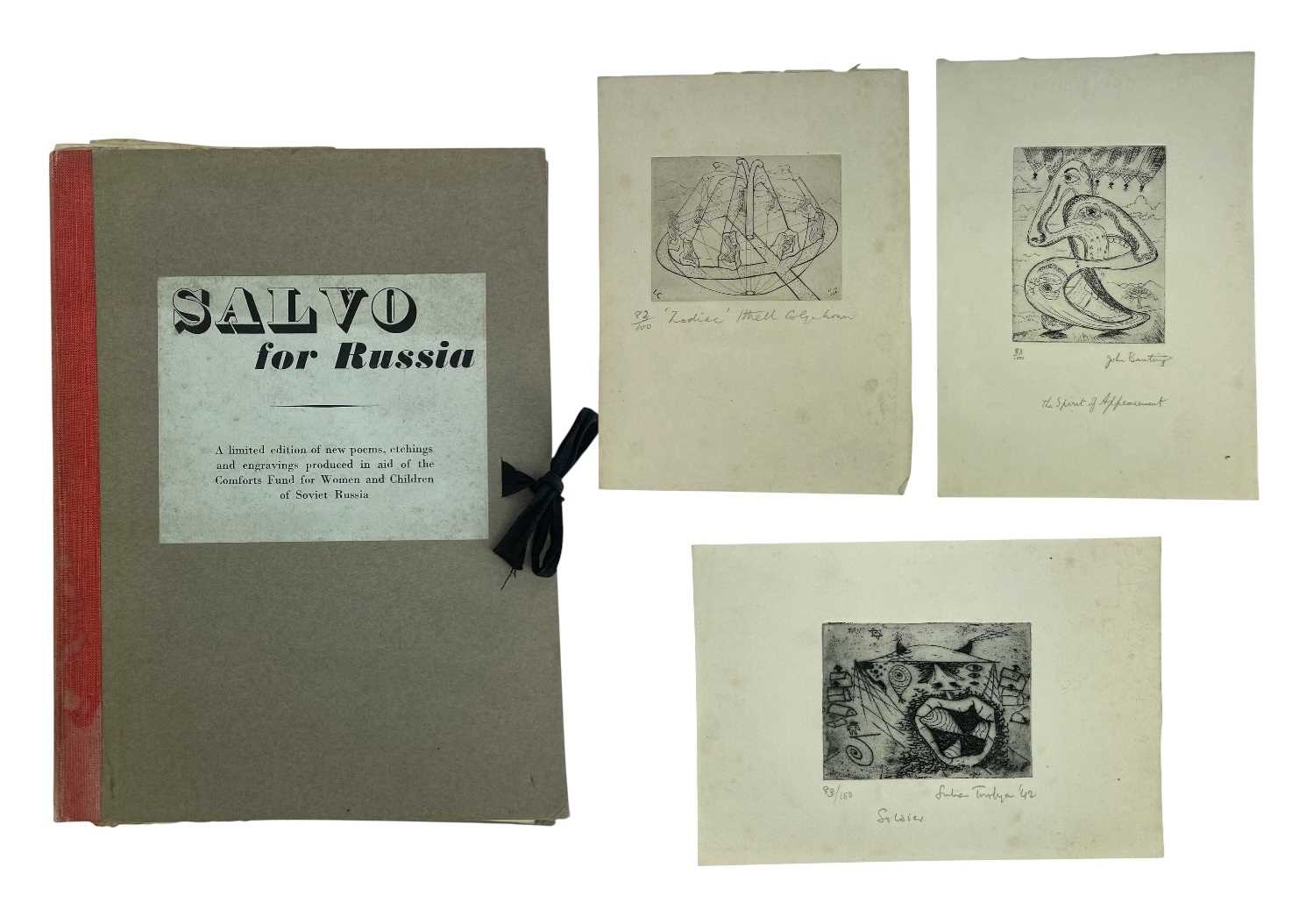 Lot 5 - CUNARD, NANCY & OTHERS - c1942 SALVO FOR RUSSIA - LIMITED EDITION COLLECTION OF SIGNED ETCHINGS