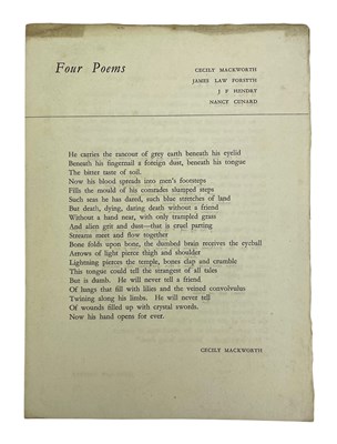 Lot 5 - CUNARD, NANCY & OTHERS - c1942 SALVO FOR RUSSIA - LIMITED EDITION COLLECTION OF SIGNED ETCHINGS
