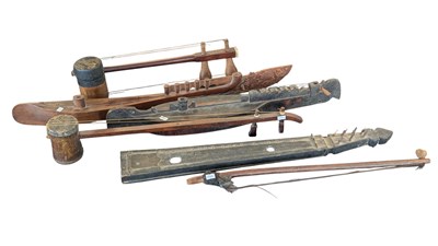 Lot 426 - COLLECTION OF FIVE TRADITIONAL SOUTHEAST ASIAN ETHNOGRAPHIC INSTRUMENTS