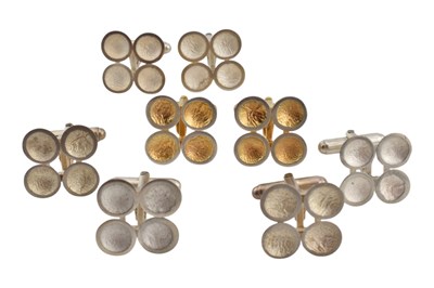 Lot 673 - ANNE MORGAN - COLLECTION OF SILVER & SILVER GILT CUFFLINKS