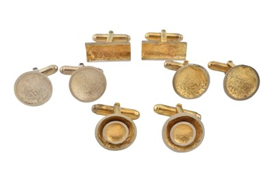 Lot 677 - ANNE MORGAN - COLLECTION OF SILVER & SILVER GILT CUFFLINKS
