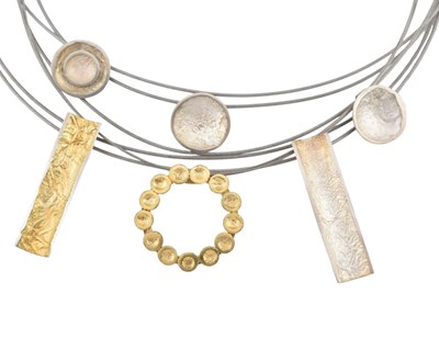 Lot 676 - ANNE MORGAN COLLECTION OF SILVER & SILVER GILT PENDANT NECKLACES