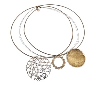 Lot 675 - ANNE MORGAN COLLECTION OF SILVER & SILVER GILT PENDANT NECKLACES