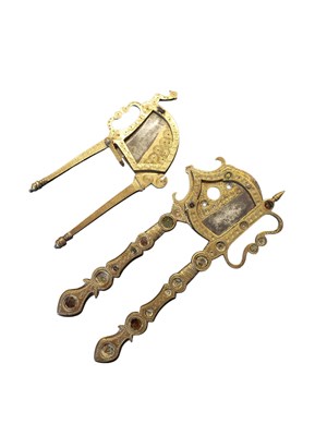 Lot 324 - TWO 20TH CENTURY BRASS BETEL CUTTERS