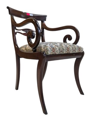 Lot 724 - REGENCY 19TH CENTURY MAHOGANY CARVER ARMCHAIR