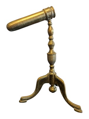 Lot 321 - VICTORIAN 19TH BRASS & STEEL CONSTRUCTED GOPHERING IRON