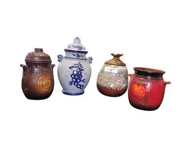 Lot 620 - WEST GERMAN POTTERY - FOUR VINTAGE CERAMIC POTS