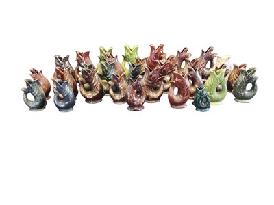 Lot 621 - LARGE COLLECTION OF CORNISH / DEVONIAN GLUG JUGS