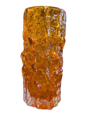Lot 3 - GEOFFREY BAXTER X WHITEFRIARS - NO. 9689 - TANGERINE ORANGE BARK GLASS VASE