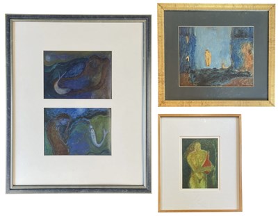 Lot 91 - VALERIE BOWES (BRISTOL) - THREE UNTITLED ABSTRACTS ON PAPER