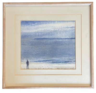 Lot 3 - KURT JACKSON (B. 1961) - TOWARDS FRESCO, DUSK, MARCH 1992 - WATERCOLOUR ON PAPER