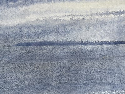 Lot 3 - KURT JACKSON (B. 1961) - TOWARDS FRESCO, DUSK, MARCH 1992 - WATERCOLOUR ON PAPER
