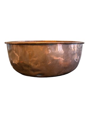 Lot 336 - VICTORIAN 19TH CENTURY COUNTRY HOUSE SIZE COPPER MIXING BOWL