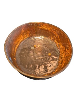 Lot 336 - VICTORIAN 19TH CENTURY COUNTRY HOUSE SIZE COPPER MIXING BOWL