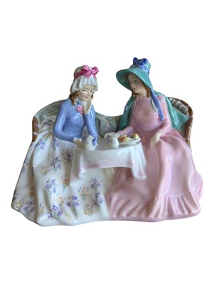 Lot 78 - ROYAL DOULTON PORCELAIN DIORAMA ' AFTERNOON TEA ' MODEL HN1747