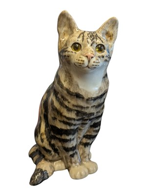 Lot 79 - LATE 20TH CENTURY WINSTANLEY POTTERY SEATED CAT SCULPTURE